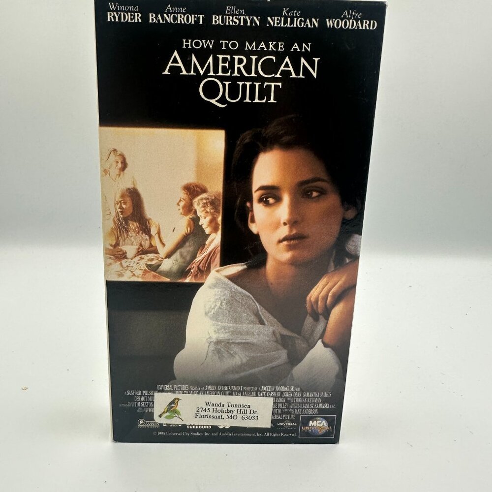 How To Make An American Quilt VHS 1995 Drama Winona Ryder PG-13
